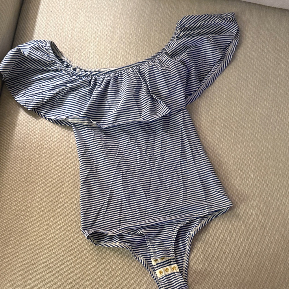 J. Crew Blue and White Striped Top